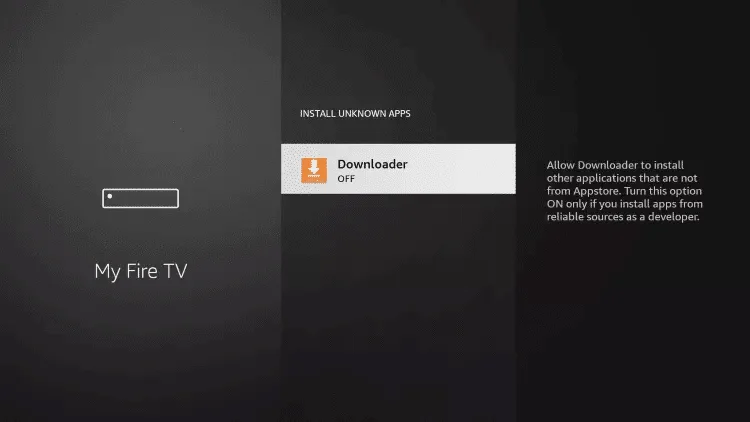 enable unknown apps for downloader