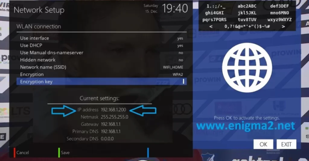 enigma 2 setup for iptv